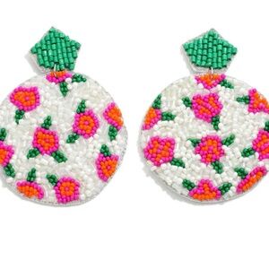Floral Beaded Statement Earrings